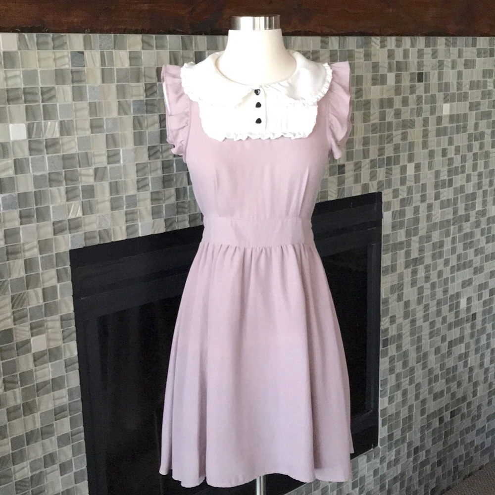 Ank Rouge frill Peter Pan Collar Mini Dress 2 4 S